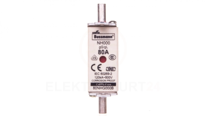Wkładka bezpiecznikowa NH000 80A gL/gG 500V 80NHG000B