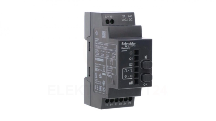 Odbiornik programowalny, 2 przekaźniki, 24..240 V AC/DC, 2 przyc., 6 LEDy ZBRRA