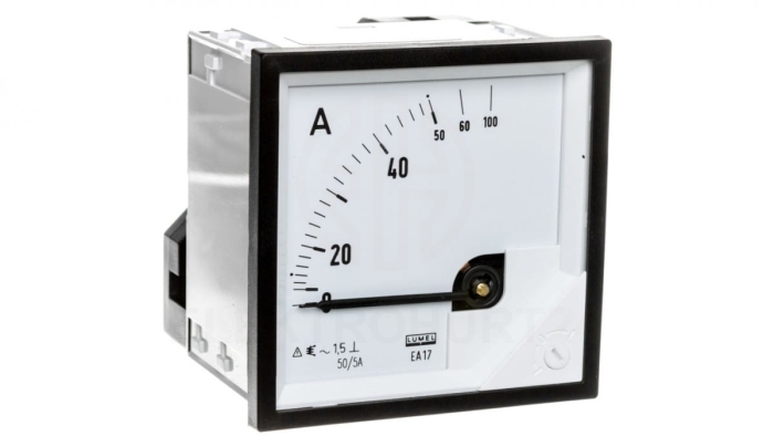 Amperomierz analogowy tablicowy 50/100A do przekładnika 50/5A 72x72mm IP50 C3 K=90 st. EA17N F41300000000