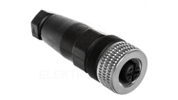 Złącze żeńskie M12 proste 5-pinowe dławica Pg7 metal XZCC12FDM50B