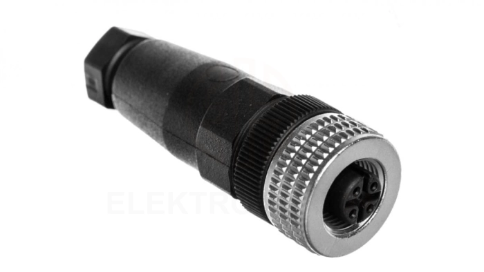 Złącze żeńskie M12 proste 5-pinowe dławica Pg7 metal XZCC12FDM50B