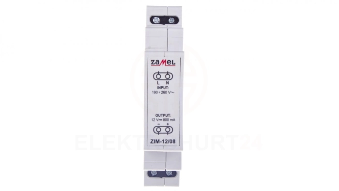 Zasilacz impulsowy 230VAC/12VDC 0,8A ZIM-12/08 EXT10000158