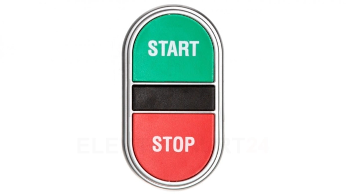 Przycisk sterowniczy dwuklawiszowy kryty z samoczynnym powrotem zielony/czerwony bez adaptera START-STOP LPCB7133