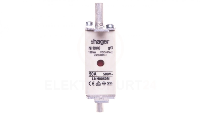 Wkładka bezpiecznika NH000 50A 500V gG LNH0050M