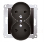 Kontakt SIMON 54 gniazdo podwójne z uziemieniem, antracyt