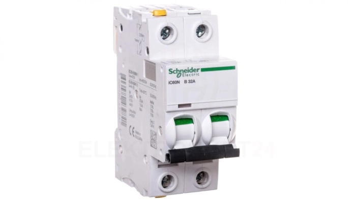 Wyłącznik nadprądowy 2P B 32A 6kA AC iC60N-B32-2 A9F03232