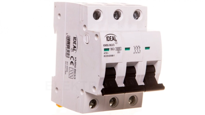 Wyłącznik nadprądowy 3P B 63A 6kA AC KMB6-B63/3 23170