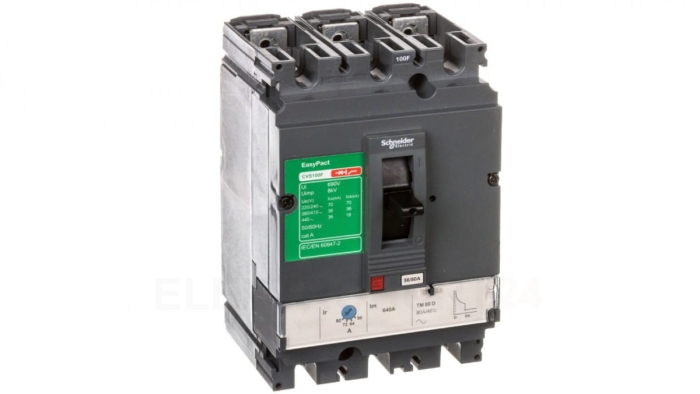 Schneider Electric, Compact CVS, wyłącznik mocy 36kA , wyzwalacz termomagnetyczny 80A , 3P