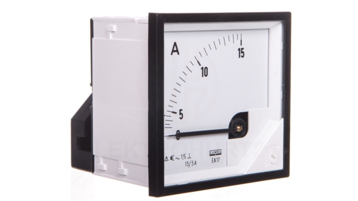 Amperomierz analogowy 72x72mm 15/5A N IP50 E408 pozycja pracy C3 K=90 st. bez atestu KJ EA17N E40800000000