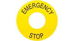 Tabliczka opisowa żółta okrągła fi60mm /EMERGENCY STOP/ ZB2BY9330