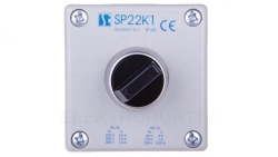 Kaseta sterownicza 1-otworowa pokrętło dwupołożeniowe IP65 przepust PG-G20W01 szara SP22K1\06-2