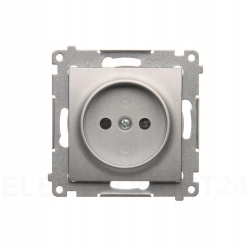 Kontakt SIMON 54 gniazdo pojedyncze B/U srebrny