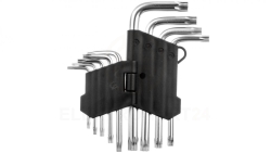 Klucze Torx krótkie T10-T50 stal CrV (zestaw 9 szt.) 35D960