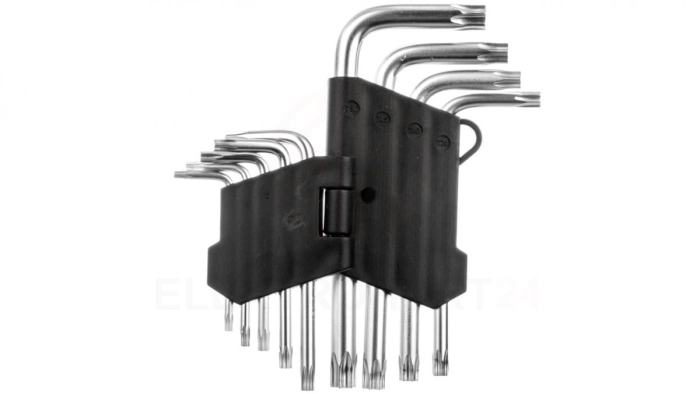 Klucze Torx krótkie T10-T50 stal CrV (zestaw 9 szt.) 35D960