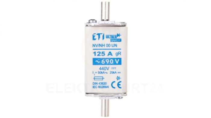 Wkładka bezpiecznikowa NH00 125A gR 690V M00UQ U-N 004331213