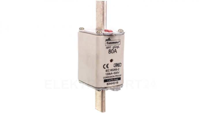 Wkładka NH1 80A 500V gL/gG podwójny wskaźnik 80NHG1B
