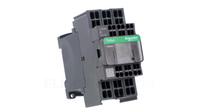 TeSys Deca Stycznik mocy I= 18A AC-3 styki pomocniczy 1R + 1Z napięcie cewki 24 V DC LC1D183BD