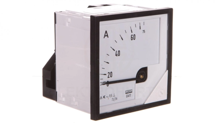 Amperomierz analogowy 72x72 N IP50 C41 75A 75/5 pozycja pracy C3 K=90 st. bez atestu KJ EA17N C41400000000