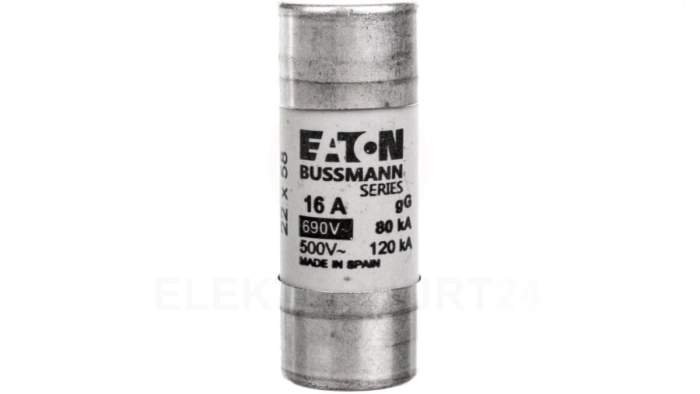 Wkładka bezpiecznikowa cylindryczna 22x58mm 16A gL/gG 690V C22G16