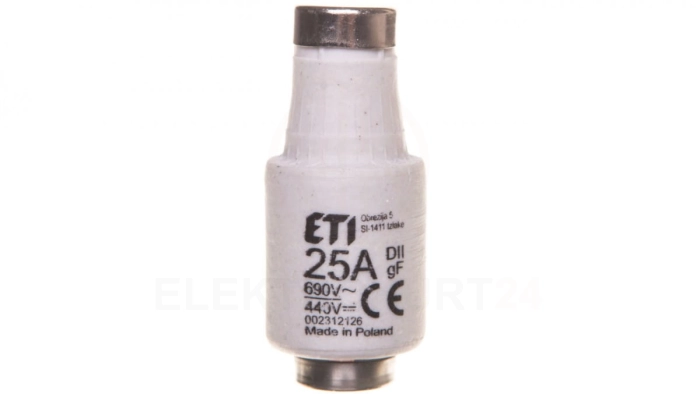 Wkładka bezpiecznikowa 25A DII gF / BiWts 690V AC/440V DC E27 002312126 /5szt./