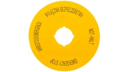 Tabliczka opisowa żółta okrągła WYŁĄCZNIK BEZPIECZEŃSTWA (4 języki) fi90, M22-XAK15167640