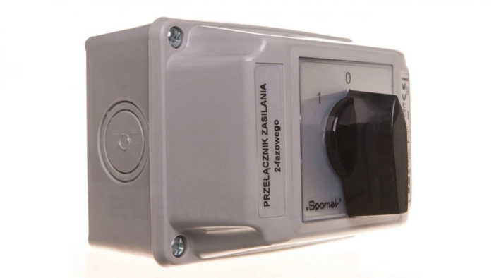 Łącznik krzywkowy 1-0-2 2P 25A w obudowie OB2 ŁK25R-2.8338OB2