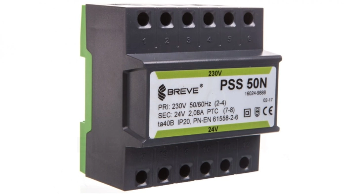 Transformator 1-fazowy modułowy PSS 50N 50VA 230/24V /na szynę/ 16024-9888