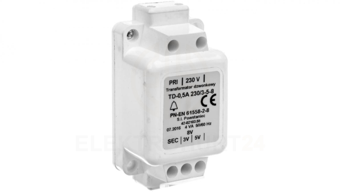 Transformator jednofazowy TD 0,5A 230/3-5-8V 42-02103.58