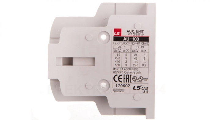 Styki pomocnicze boczne dla MC-185a-800a 1Z + 1R AU-100 1A1B ATT