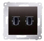 Simon 54 gniazdo hdmi podwójne antracyt