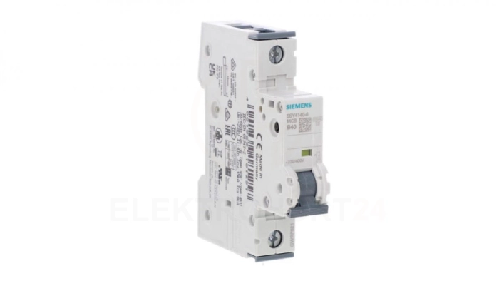 Wyłącznik nadmiarowoprądowy B40A 1P 230/400V 10kA (wg iec 60898) / 15kA (wg iec 60947) 5SY4140-6