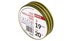 Taśma izolacyjna PVC 19mm / 20m żółto-zielona F61925 /10szt./