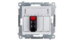 Simon 54 Gniazdo głośnikowe pojedyncze białe DGL31.01/11