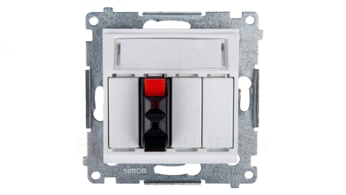 Simon 54 Gniazdo głośnikowe pojedyncze białe DGL31.01/11