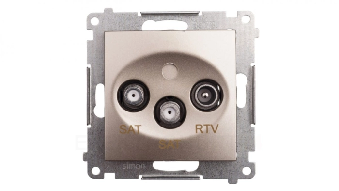 Simon 54 Gniazdo antenowe SAT/SAT/RTV końcowe złoty mat DASK2.01/44