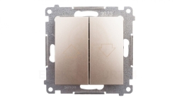 Simon 54 Przycisk żaluzjowy z blokadą elektryczną, szybkozłącza, złoty mat DZP1.01/44