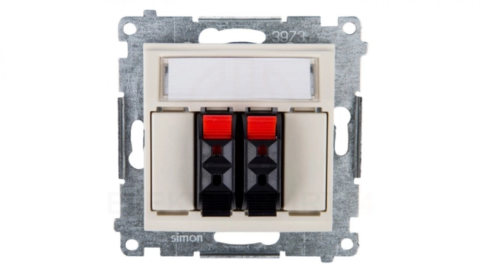 Simon 54 Gniazdo głośnikowe podwójne kremowe DGL32.01/41