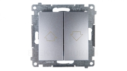 Simon 54 Przycisk żaluzjowy, szybkozłącza, srebrny mat DZP1.01/43
