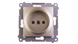Simon 54 Gniazdo pojedyncze b/u 16A IP20 złoty mat DG1Z.01/44