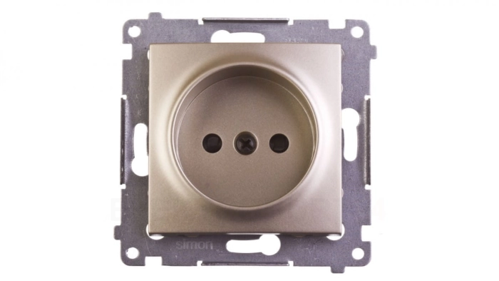 Simon 54 Gniazdo pojedyncze b/u 16A IP20 złoty mat DG1Z.01/44