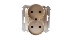 Simon 54 Gniazdo podwójne b/u 16A IP20 złoty mat DG2MZ.01/44