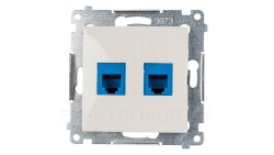 Simon 54 Gniazdo telefoniczne podwójne 2xRJ12 kremowe DT2.01/41