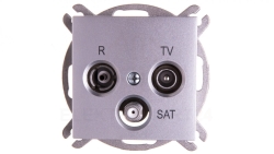 Sentia Gniazdo antenowe RD/TV/SAT końcowe srebrny połysk 1453-56