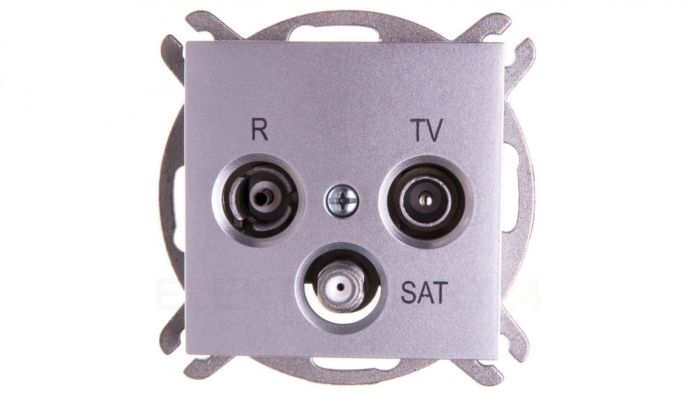 Sentia Gniazdo antenowe RD/TV/SAT końcowe srebrny połysk 1453-56