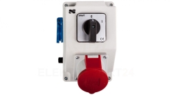 RS-Z rozdzielnica siłowa wyłącznik 0-1 3P+N+Z 16A, 2P+Z 230V szary 6272-00