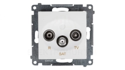 Simon 54 Gniazdo antenowe RD/TV/SAT przelotowe białe DASP.01/11