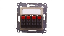 Simon 54 Gniazdo głośnikowe poczwórne złoty mat DGL34.01/44