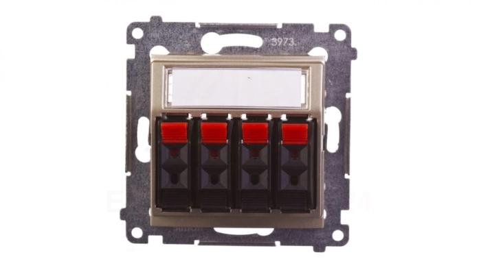 Simon 54 Gniazdo głośnikowe poczwórne złoty mat DGL34.01/44