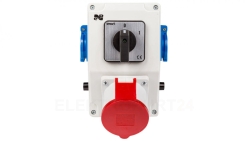 RS-Z rozdzielnica siłowa wyłącznik 0-1 3P+N+Z 32A, 2x2P+Z 230V szary 6276-00