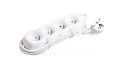 Przedłużacz 4-gniazda z/u 1,5m /H05VV-F 3G1/ biały P0411